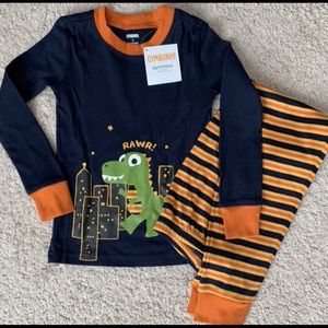 Gymboree Boys Dinosaur Striped Pajamas